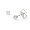 Thumbnail Image 0 of 3mm Cubic Zirconia Solitaire Stud Piercing Earrings in 14K Solid White Gold - Short Post
