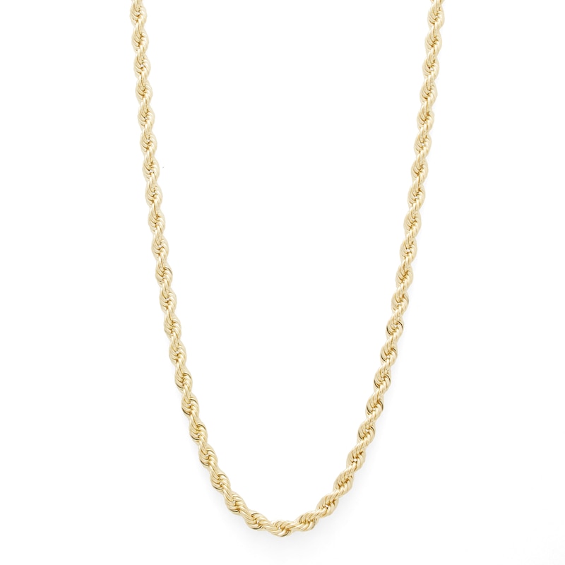 028 Gauge Rope Chain Necklace in 10K Gold - 30"