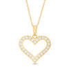 Thumbnail Image 0 of Cubic Zirconia Heart Pendant in 10K Gold - 17"