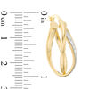 Thumbnail Image 1 of Made in Italy Glitter Enamel Curved Hoop Earrings in 10K Gold