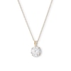 Thumbnail Image 0 of 8mm Cubic Zirconia Solitaire Pendant in 14K Semi-Solid Gold - 17"