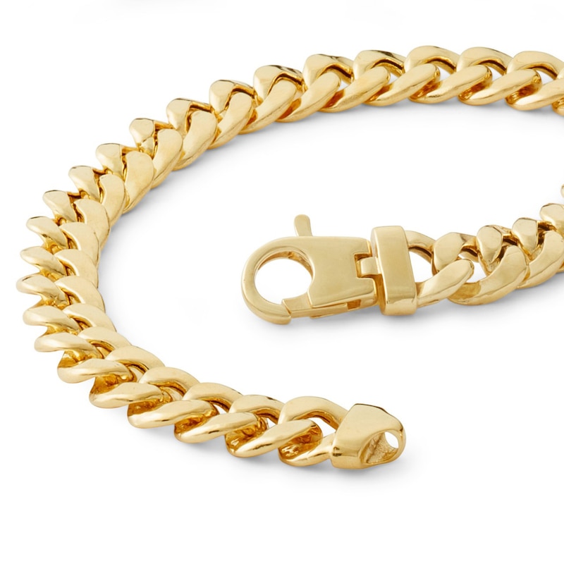 200 Gauge Cuban Curb Chain Bracelet in 10K Hollow Gold Bonded Sterling Silver - 8.5"
