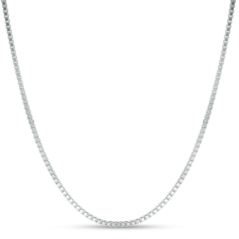 030 Gauge Box Chain Necklace in Sterling Silver - 24"