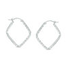 Thumbnail Image 0 of 25mm Diamond-Cut Geometric Shape Hoop Earrings in Sterling Silver