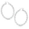 Thumbnail Image 0 of 45mm Multi-Finish Twist Hoop Earrings in Sterling Silver