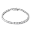 Thumbnail Image 0 of 3mm Princess-Cut Cubic Zirconia Tennis Bracelet in Sterling Silver - 7.25"