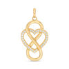 Thumbnail Image 0 of Cubic Zirconia Interlocking Infinity and Heart Necklace Charm in 10K Solid Gold