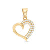 Thumbnail Image 0 of Cubic Zirconia Tilted Heart Necklace Charm in 10K Gold