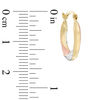 Thumbnail Image 1 of Multi-Finish Hoop Earrings in 10K Stamp Hollow Tri-Tone Gold