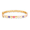 Thumbnail Image 0 of Child's Multi-Color Enamel Heart Bangle in Brass with 18K Gold Plate - 5"