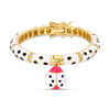 Thumbnail Image 0 of Child's Cubic Zirconia and Multi-Color Enamel Ladybug Charm Bangle in Brass and 18K Gold Plate - 5"