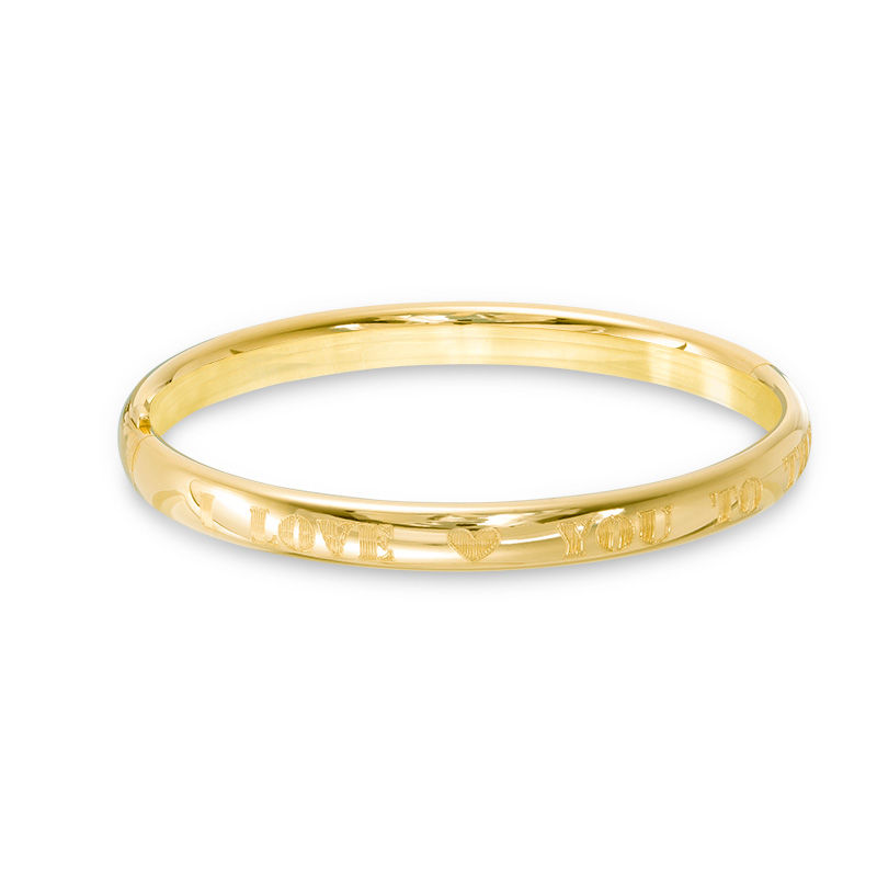 Child's "I LOVE YOU TO THE MOON AND BACK" Bangle in 14K Gold Fill - 5.25"