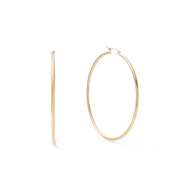 10K Tube Hollow Gold Hoops