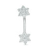 Thumbnail Image 0 of Solid Stainless Steel CZ Flower Belly Button Ring - 14G
