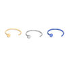Thumbnail Image 0 of Yellow and Blue Ion Plated Three Piece Nose Ring Set - 22G