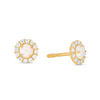Thumbnail Image 0 of Child's 3mm Simulated Opal and Cubic Zirconia Frame Stud Earrings in 14K Gold