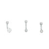 Thumbnail Image 0 of Solid Stainless Steel CZ and Crystal Three Piece Curved Barbell Set - 16G