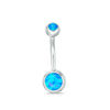 Thumbnail Image 0 of Stainless Steel Blue Acrylic Belly Button Ring - 14G 7/16"