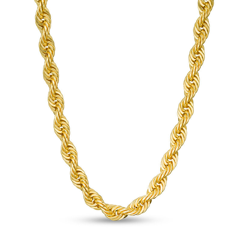 036 Gauge Rope Chain Necklace in 10K Gold - 26"