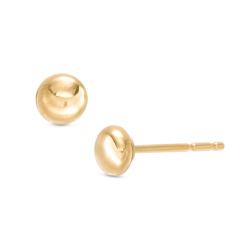 4mm Button Stud Earrings in 10K Gold