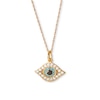 Thumbnail Image 0 of Black, Blue and White Cubic Zirconia Evil Eye Pendant in 10K Semi-Solid Gold