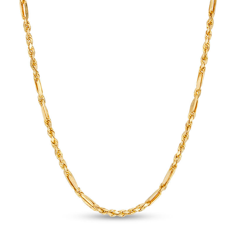 023 Gauge Diamond-Cut Figarope Necklace in 10K Gold - 20"