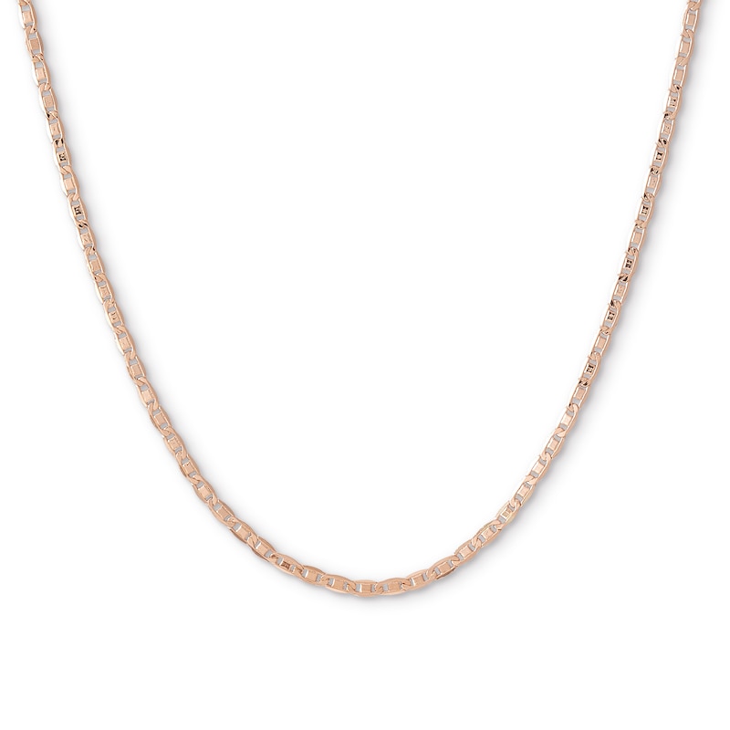 040 Gauge Valentino Chain Necklace in 10K Hollow Rose Gold - 18"