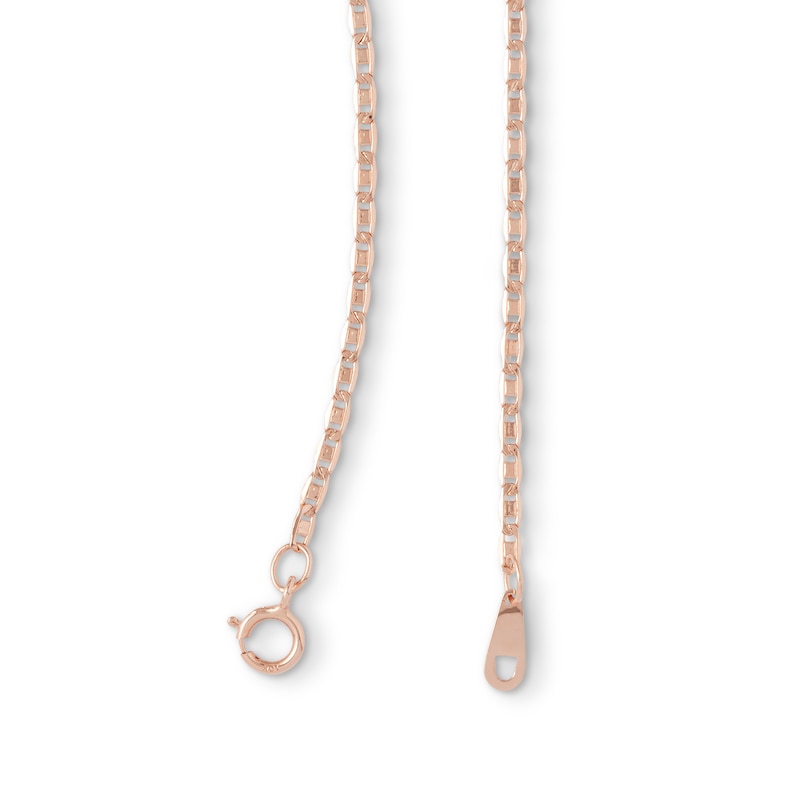 040 Gauge Valentino Chain Necklace in 10K Hollow Rose Gold - 18"