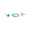 Thumbnail Image 0 of 020 Gauge Green Cubic Zirconia Hoop and Nose Stud Set in Stainless Steel with Teal IP