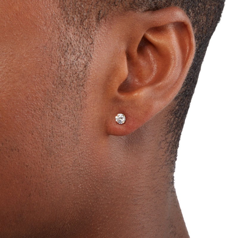 5.0mm Cubic Zirconia Solitaire Stud Piercing Earrings in 14K Solid Gold