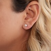 Thumbnail Image 2 of 5.0mm Cubic Zirconia Solitaire Stud Piercing Earrings in 14K Solid White Gold