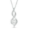 Thumbnail Image 0 of Oval Cubic Zirconia and Crystal Infinity Flame Pendant in Brass with White Rhodium