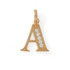 Thumbnail Image 0 of Cubic Zirconia "A" Initial Necklace Charm in 10K Solid Gold