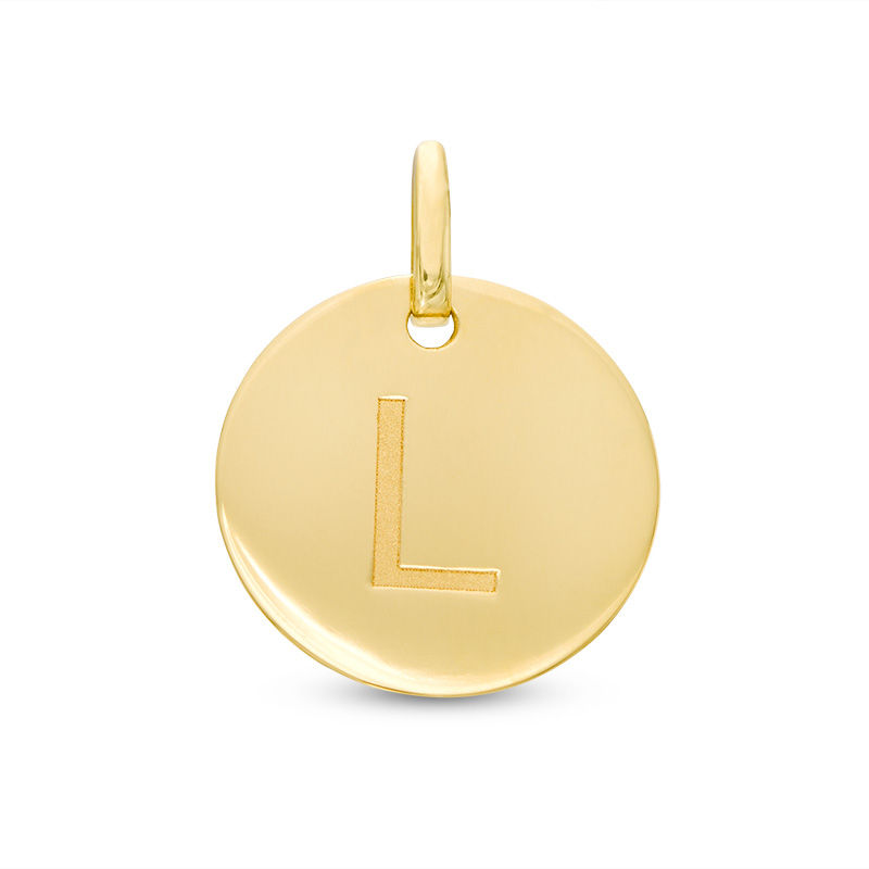 Initial "L" Disc Charm in 10K Gold
