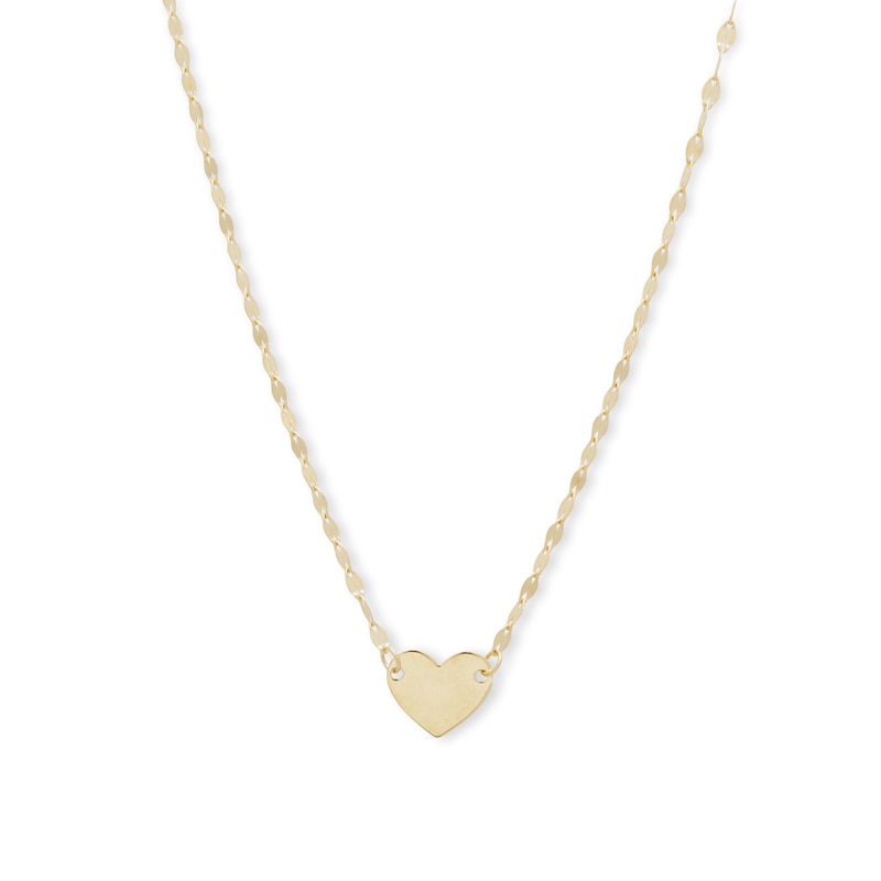 Made in Italy Heart Choker Necklace in 10K Solid Gold - 16"