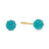 Thumbnail Image 0 of Child's 4mm Teal Crystal Ball Stud Earrings in 14K Gold