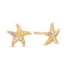 Thumbnail Image 0 of Child's Multi-Color Cubic Zirconia Starfish Stud Earrings in 10K Gold