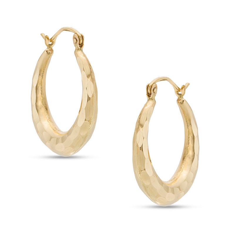 Diamond-Cut Hoop Earrings in 10K Gold