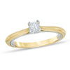 Thumbnail Image 0 of The Cupid's Mark® 1/5 CT. Diamond Solitaire Engagement Ring in 10K Two-Tone Gold - Size 7