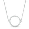 Thumbnail Image 0 of Diamond Accent Open Circle Choker Necklace in Sterling Silver - 15.5"