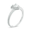 Thumbnail Image 1 of 5mm Heart-Shaped Cubic Zirconia Frame Ring in Sterling Silver - Size 7