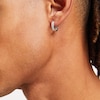 Thumbnail Image 1 of Cubic Zirconia Triple Row Huggie Hoop Earrings in Sterling Silver