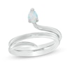 Thumbnail Image 0 of Pear-Shaped Lab-Created Opal Snake Inspired Wrap Ring in Sterling Silver - Size 7
