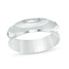 Thumbnail Image 1 of 6mm Brushed Concave Bevelled Edge Comfort Fit Wedding Band in Sterling Silver - Size 10