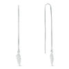 Thumbnail Image 0 of Made in Italy Diamond-Cut Leaf Threader Earrings in Sterling Silver