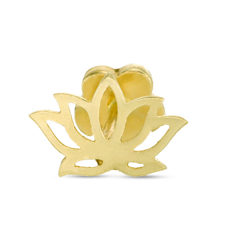 019 Gauge Lotus Flower Cartilage Barbell in 14K Gold