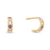 Thumbnail Image 0 of Child's Multi-Color Cubic Zirconia J-Hoop Earrings in 10K Gold