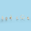 Thumbnail Image 1 of Cubic Zirconia Crescent Moon Single Stud Earring in 10K Gold