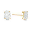 Thumbnail Image 0 of Oval Cubic Zirconia Solitaire Stud Earrings in 10K Gold