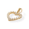 Thumbnail Image 1 of Cubic Zirconia Small Heart Outline Necklace Charm in 10K Solid Gold